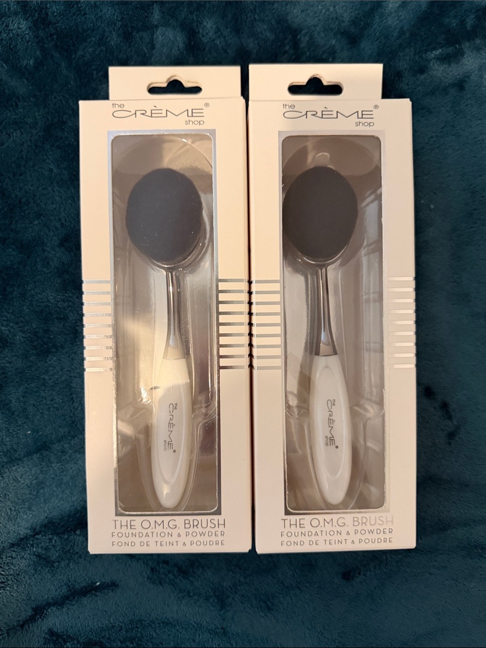 The Crème Shop O.M.G. Foundation & Powder Brush - White Handle X 2